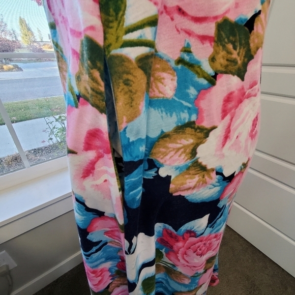 SWEET SALT MODEST CLOTHING SHORT SLEEVE BLUEVPINK FLORAL MIDI DRESS WOMEN SMALL - Picture 5 of 13
